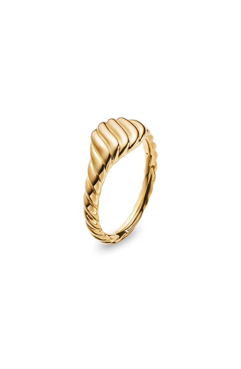 David Yurman Sculpted Cable Pinky Ring in 18K Yellow Gold, Alternate, color, 