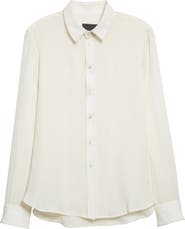 Nili Lotan Gaia Slim Fit Silk Blend Shirt