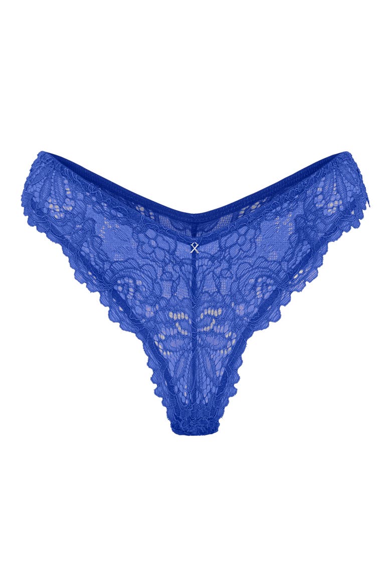 Romantic Corded Lace Brazilian Panties, Alternate, color, BLUE MOOD