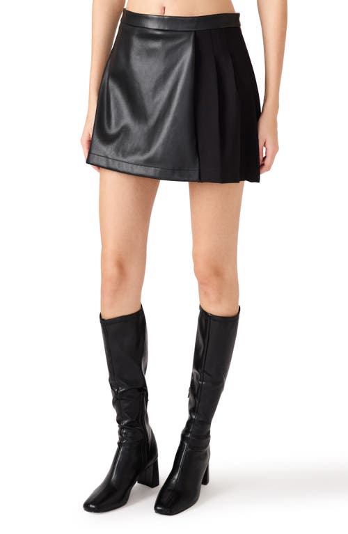 Steve Madden Arielly Faux Leather Miniskirt In Black