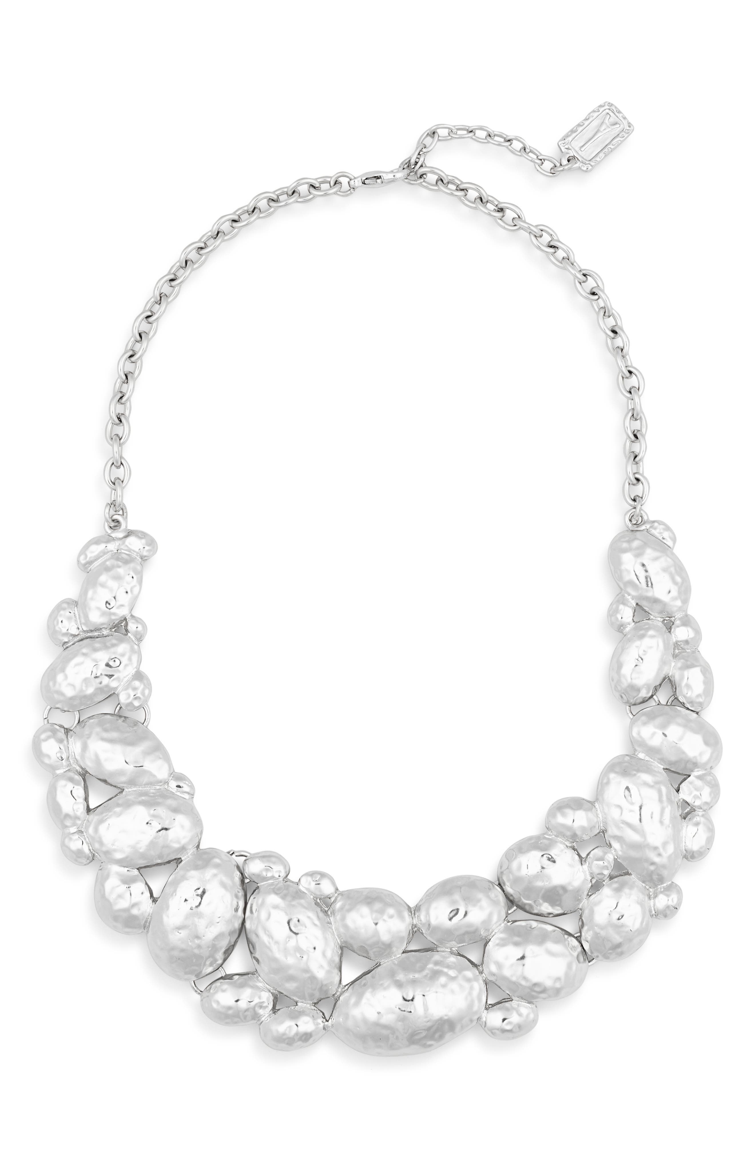 Karine Sultan Hammered Cobblestone Statement Necklace