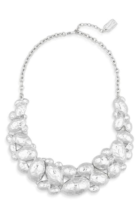 Hammered Cobblestone Statement Necklace