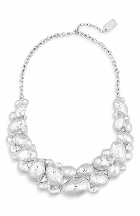 Karine Sultan Hammered Cobblestone Statement Necklace