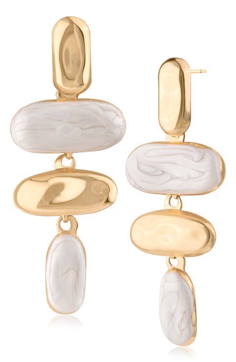Sculptural Resin Statement Drop Earrings