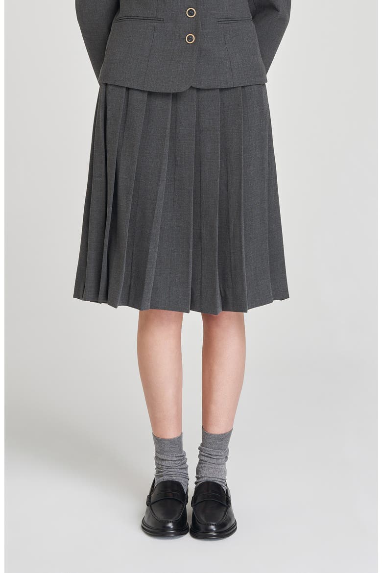 Darby Pleated Skirt, Main, color, CHARCOAL