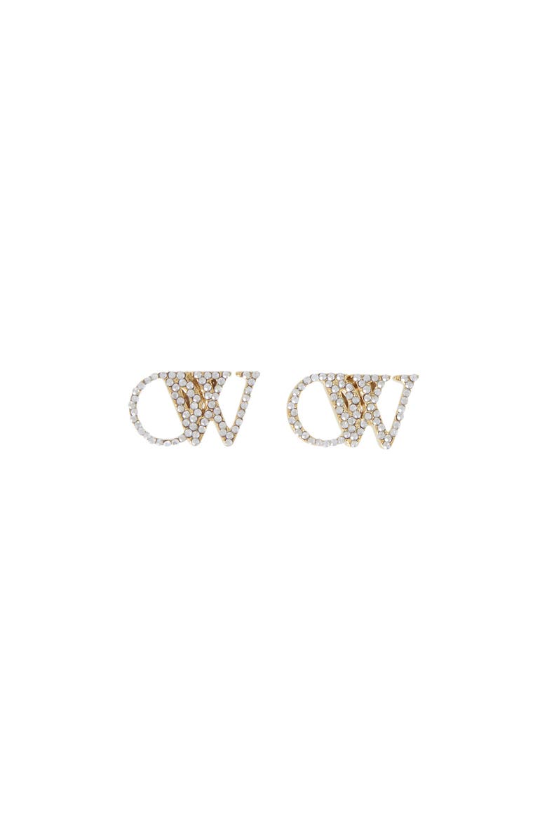 Women's OW Earrings W/ Strass, Main, color, Gold