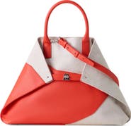 Akris Medium AI Canvas & Leather Convertible Shoulder Tote