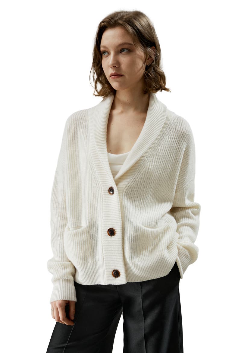 Lilysilk Women's Wool Knit Shawl Collar Cardigan (Women) | Nordstrom