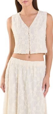 Endless Rose Floral Embroidered Crop Vest