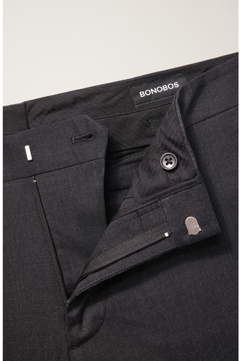 Jetsetter Flat Front Hemmed Stretch Wool Dress Pants, Alternate, color, CHARCOAL