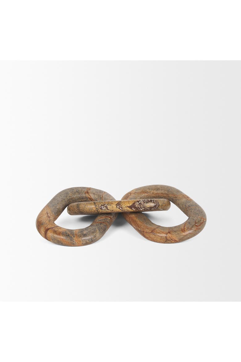 Reinir Marble Chain Link Decorative Object, Alternate, color, Brown
