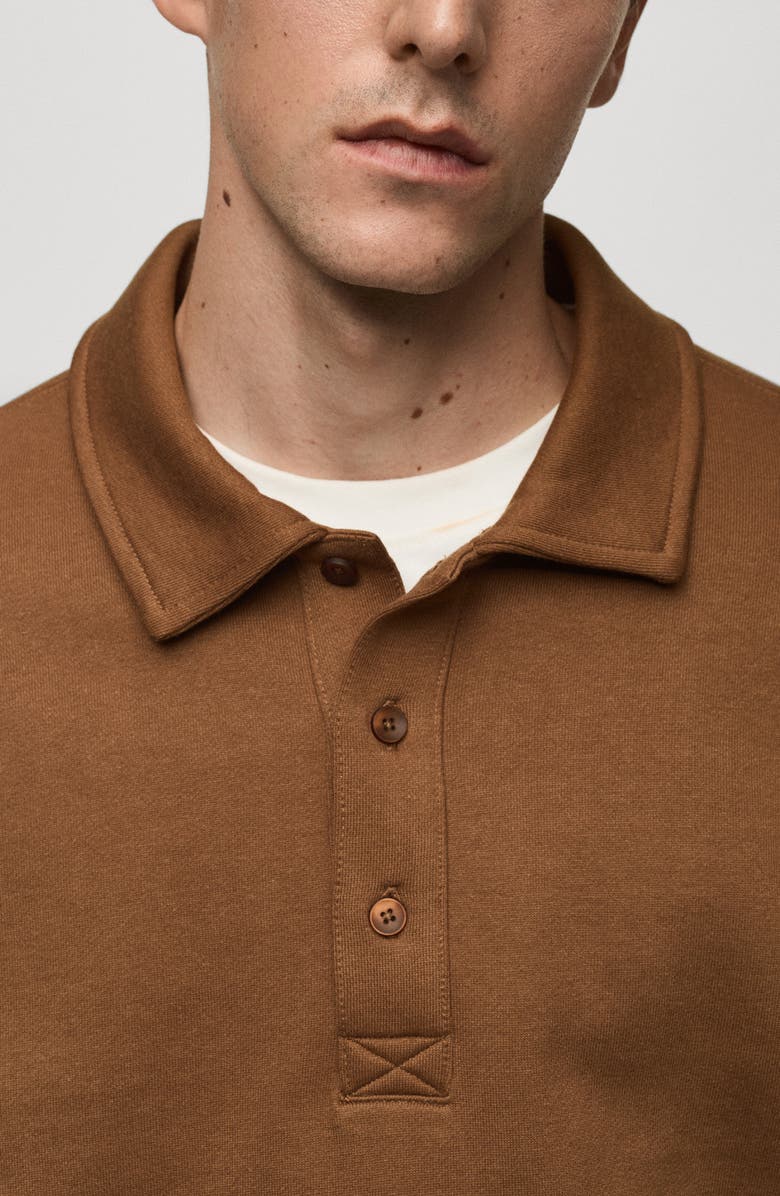 MANGO Cotton Blend Polo Sweatshirt, Alternate, color,