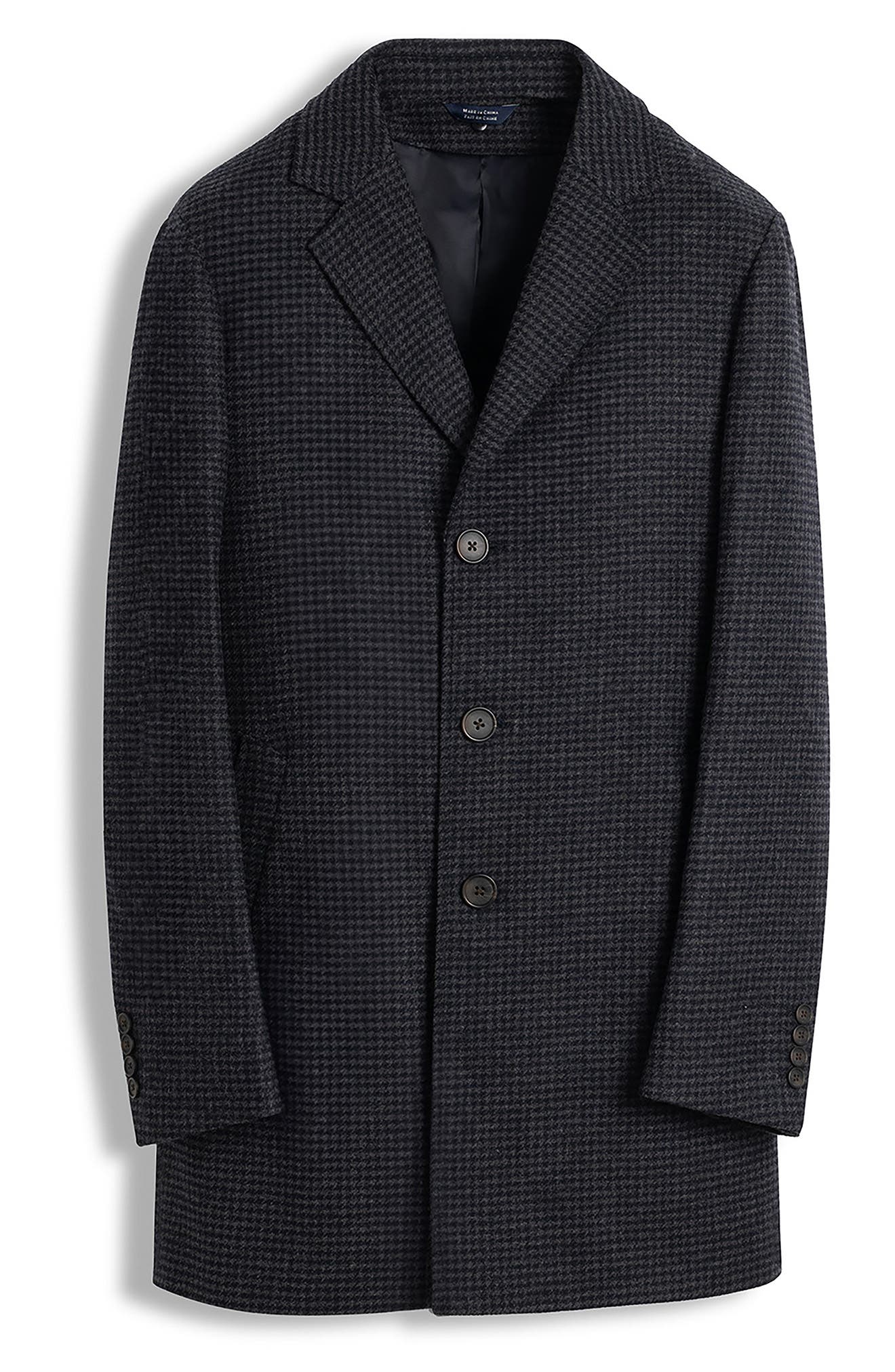 Houndstooth Top Coat with Removable Hood