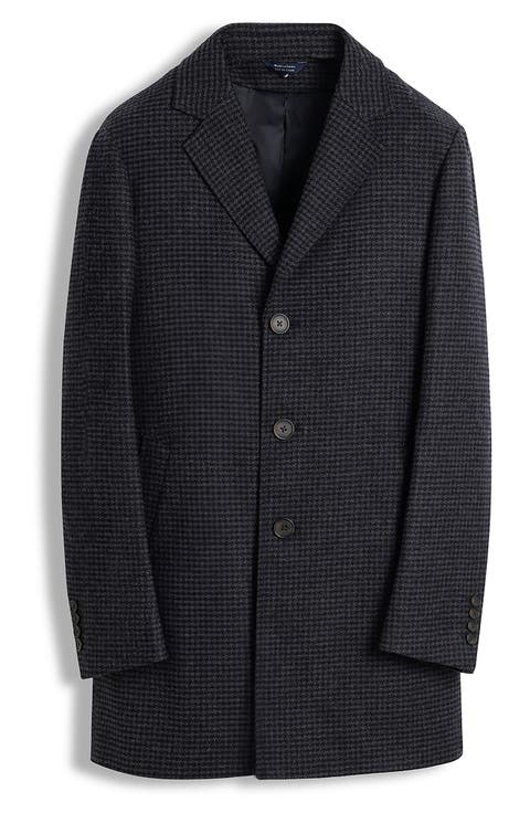 Houndstooth Top Coat with Removable Hood