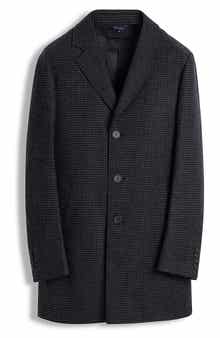 Houndstooth Top Coat with Removable Hood