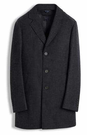 Houndstooth Top Coat with Removable Hood