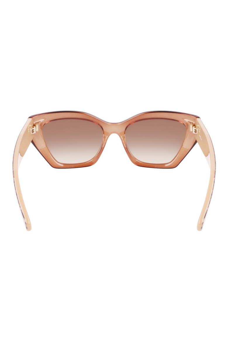 Gancini 54mm Rectangular Sunglasses, Alternate, color, TRANSPARENT BROWN