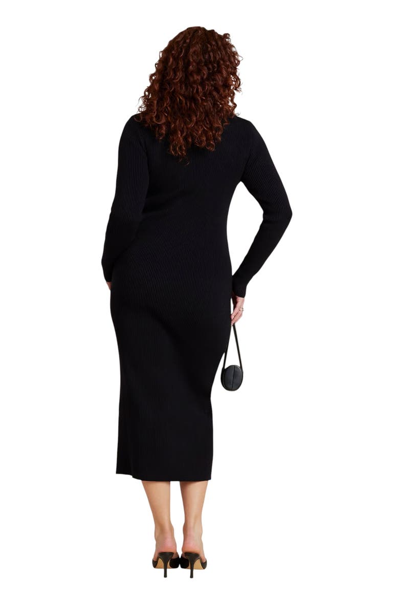 Heart Cutout Midi Dress, Alternate, color, BLACK ONYX