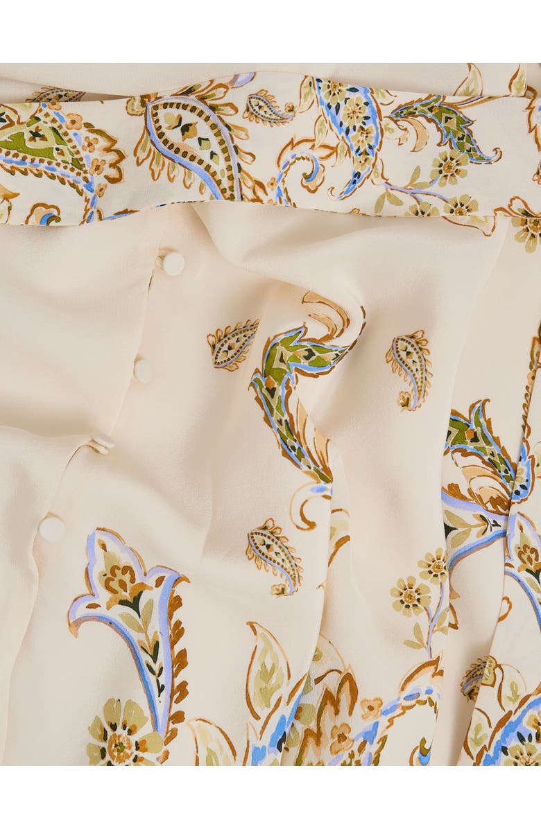 HOBBS LONDON Alma Silk Printed Midi Dress, Alternate, color, Cream Multi