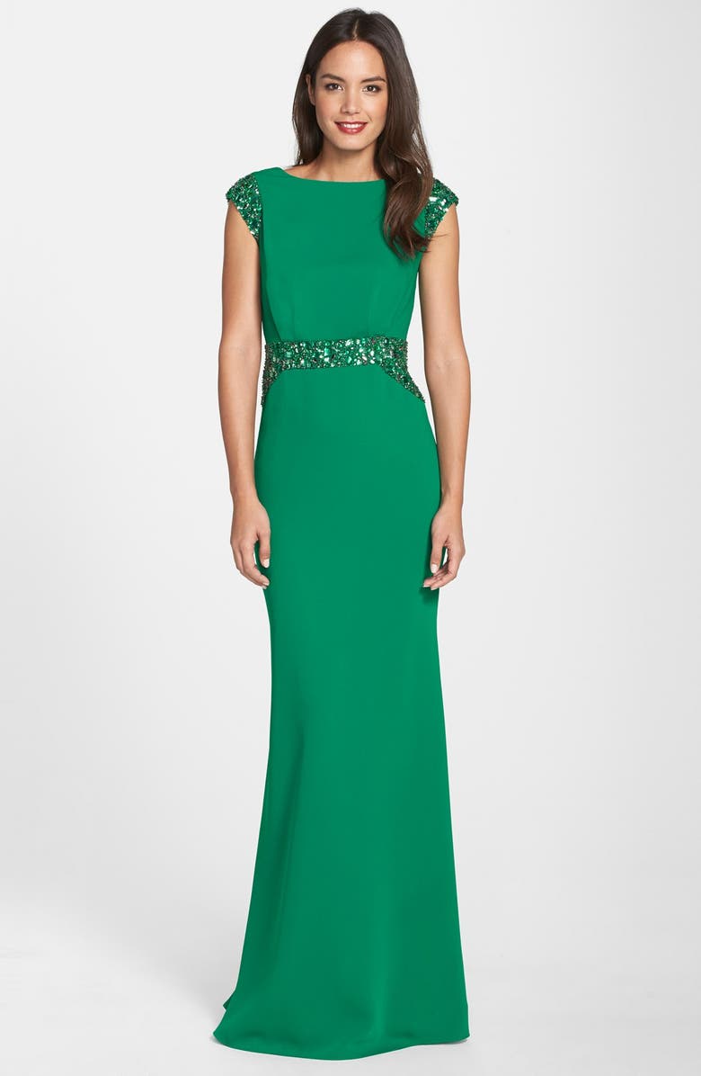 Pamella, Pamella Roland Embellished Crepe Gown, Main, color,