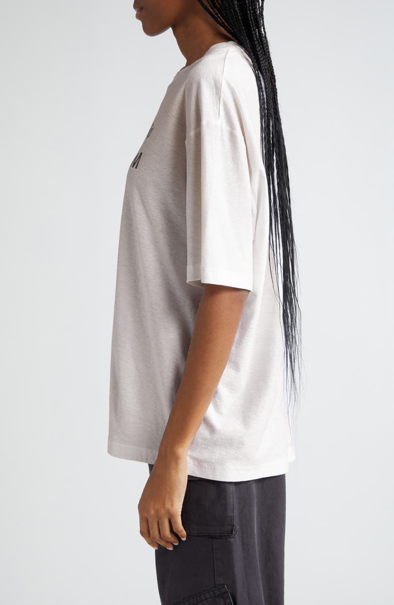 Acne Studios Exford 1996 Mélange Distressed Logo Cotton & Hemp Graphic T-Shirt, Alternate, color,