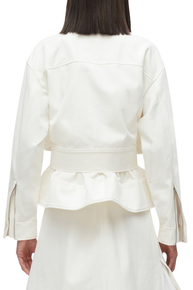 Double Layered Belted Silk Organza Jacket, Alternate, color, IVORY