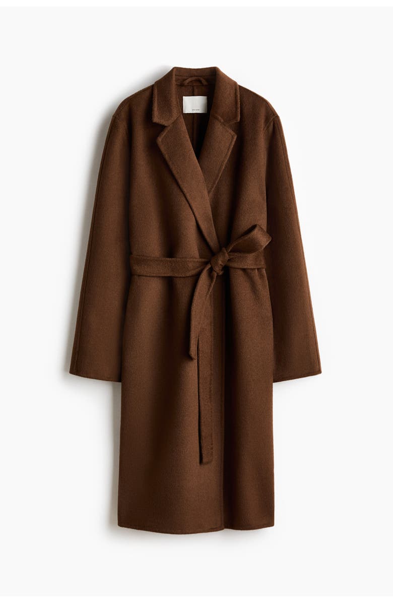 H&M Handmade wool-blend coat, Alternate, color, Brown