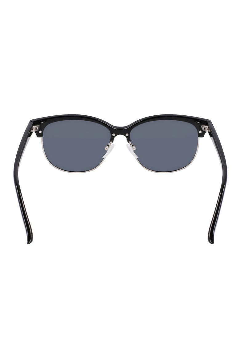 55mm Half Rim Polarized Sunglasses, Alternate, color, BLACK