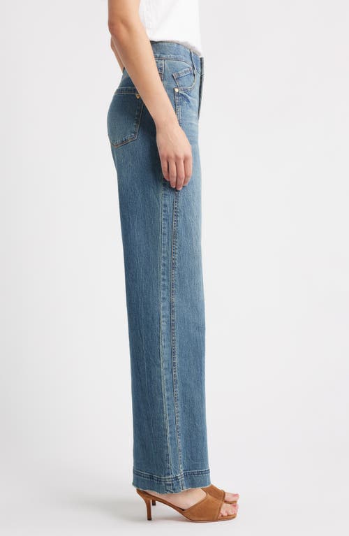 Wit & Wisdom Gracie Skyrise Double Side Seam High Waist Wide Leg Jeans In Blue