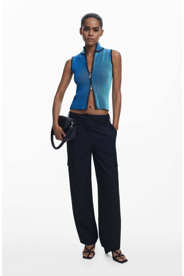 Wide Leg Cargo Pants, Alternate, color, BLACK