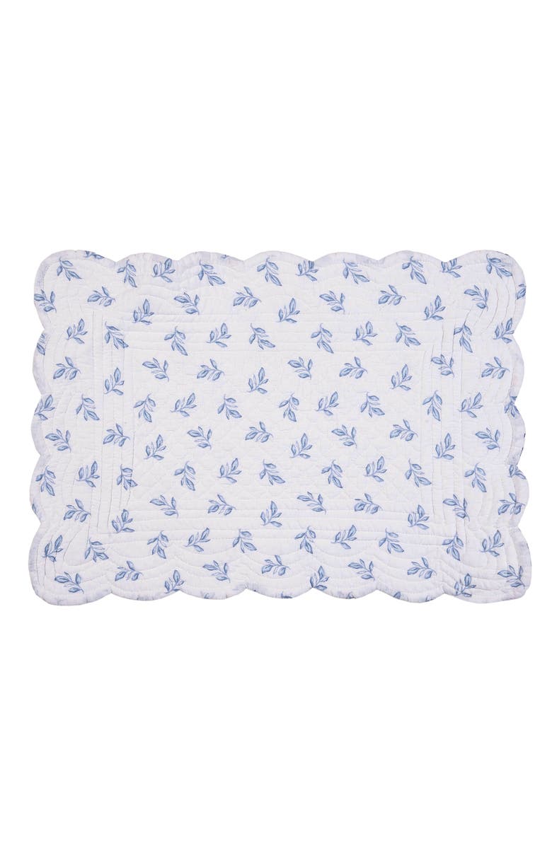 C&F Home Laurelwood 100% Cotton Quilted Set of 6 Placemats 13" x 19", Alternate, color, Blue