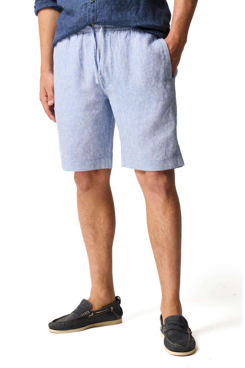 Linen Shorts, Main, color, DENIM