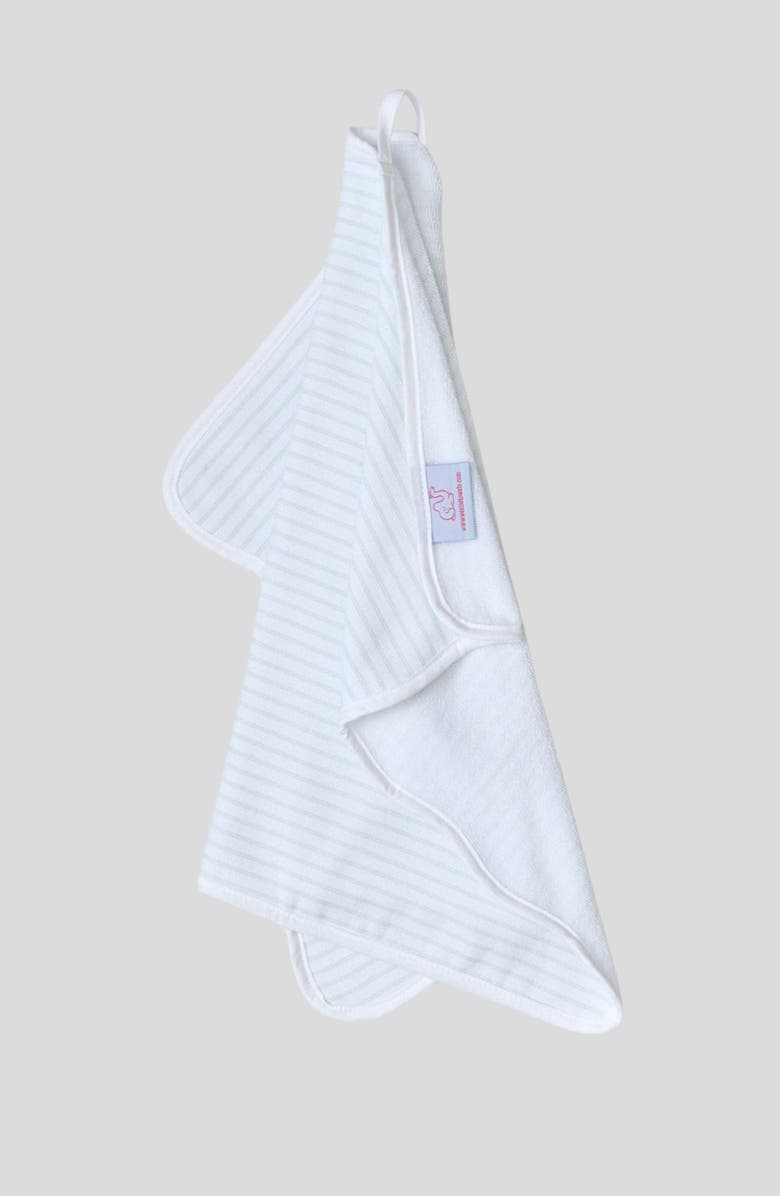 WEEZIE Set of 2 Scalloped Kitchen Towels, Alternate, color, Green Stripe