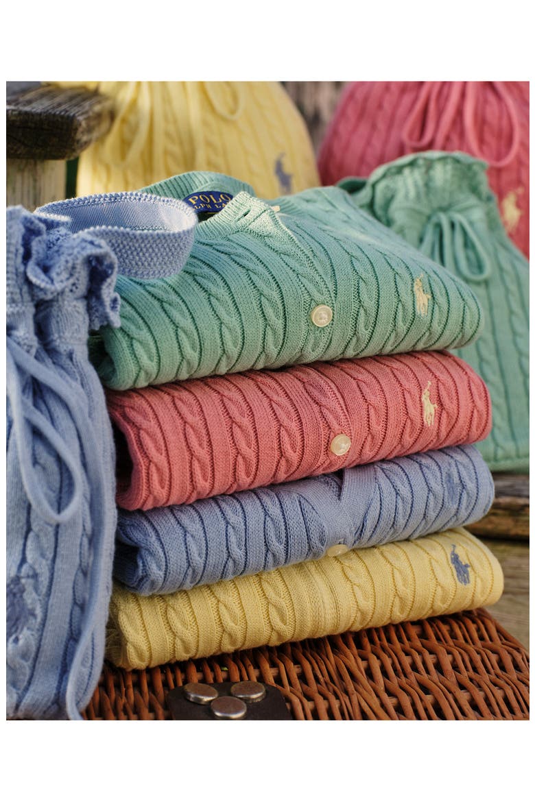 Kids' Mini Cable Cotton Cardigan, Alternate, color, BLUE