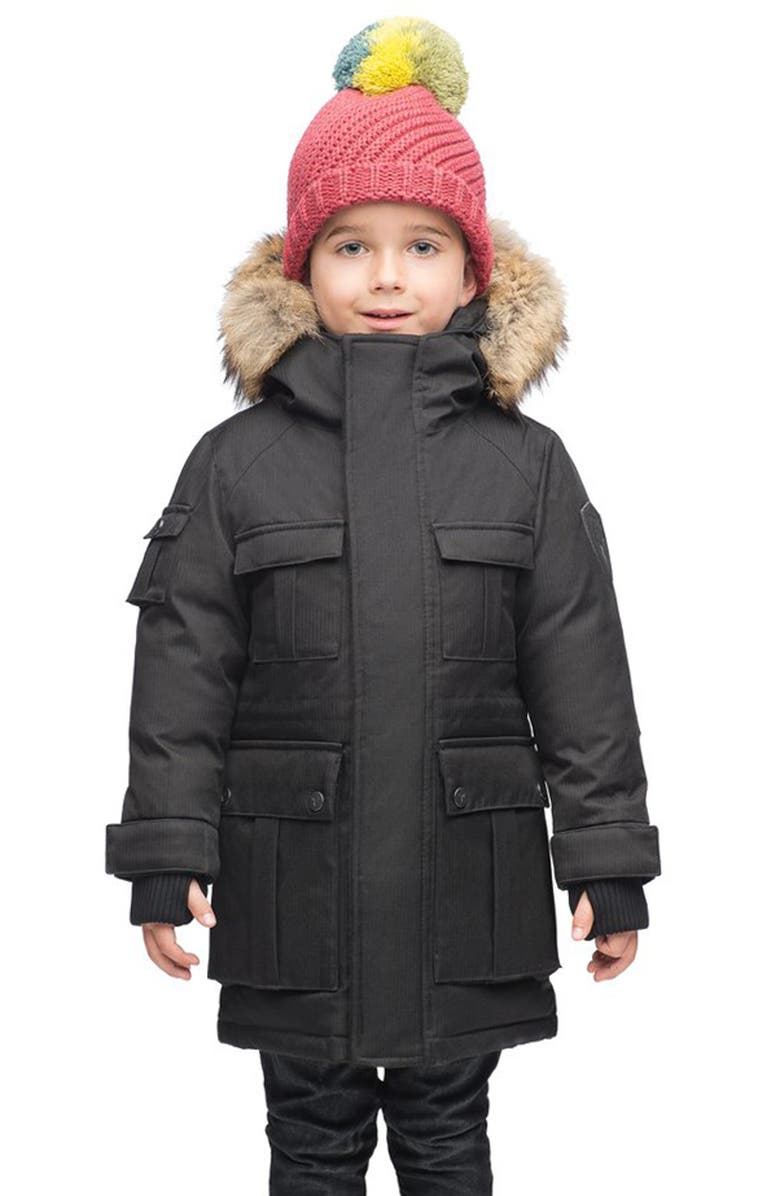 nobis Lil Kimmarut Hooded Down Parka with Removable Genuine Coyote Fur Trim, Alternate, color, 