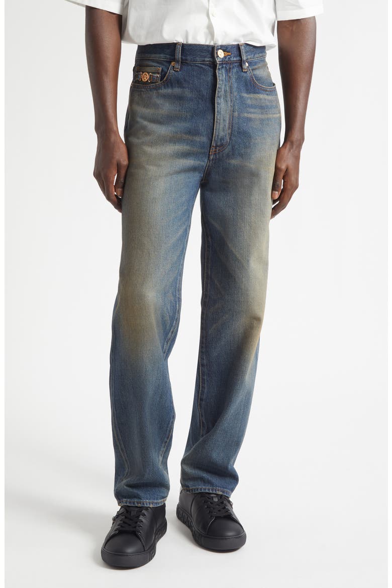Stop Straight Leg Jeans, Main, color, MEDIUM BLUE