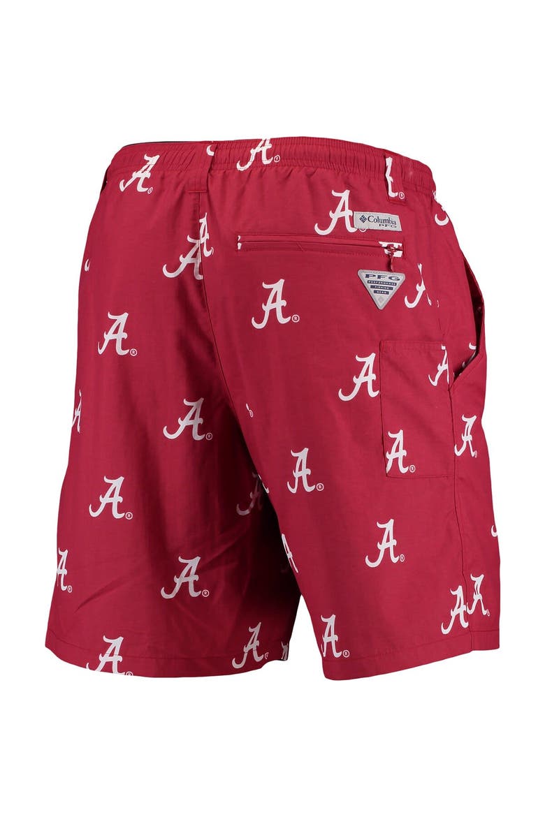 Men's Columbia PFG Crimson Alabama Crimson Tide Backcast II 8" Omni-Shade Hybrid Shorts, Alternate, color, Crimson