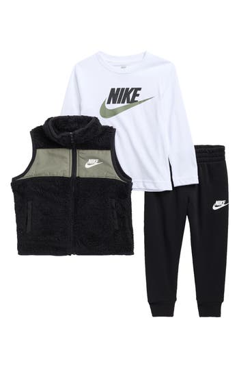 Nike Kids' Sportswear Club T-shirt, Joggers & Vest Set In Black
