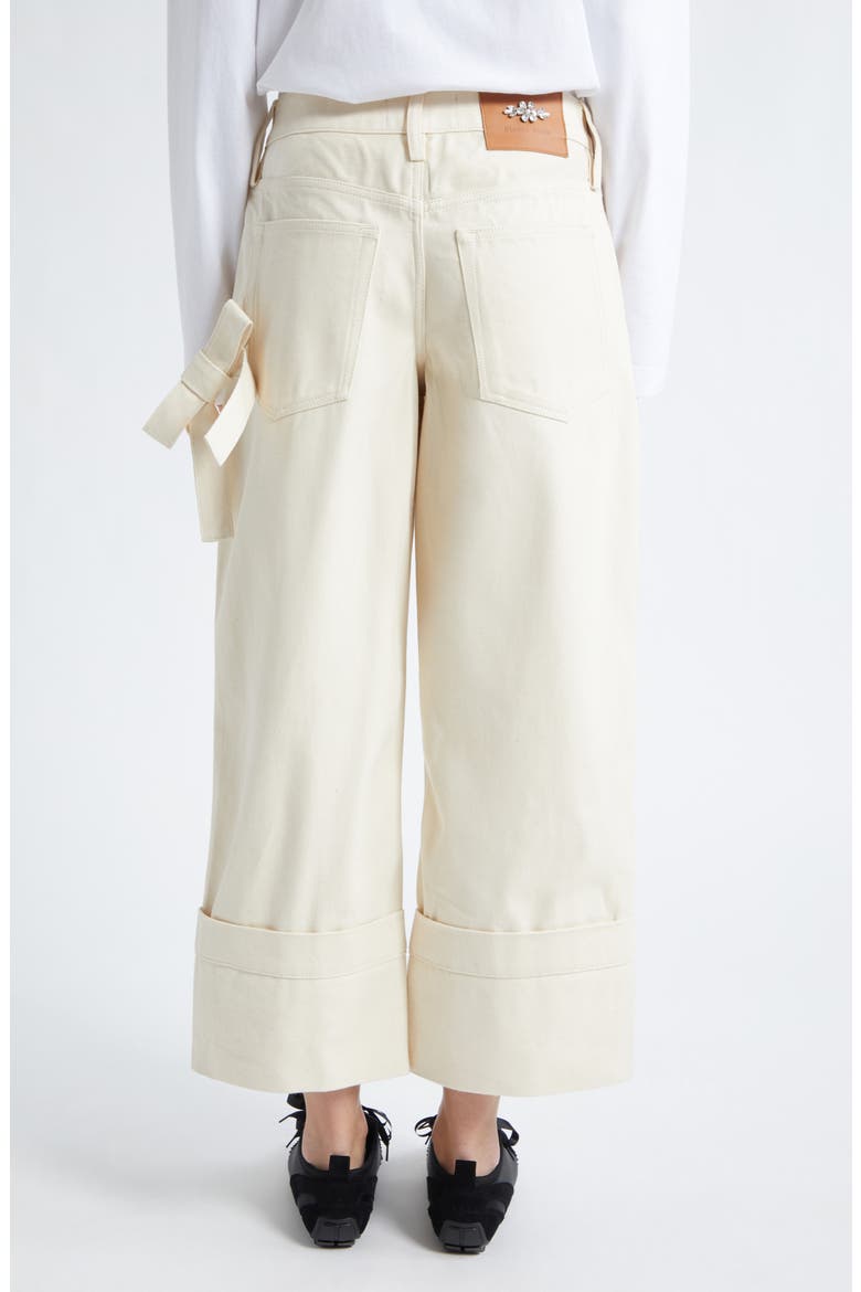 Straight Leg Bow Loop Jeans, Alternate, color, ECRU