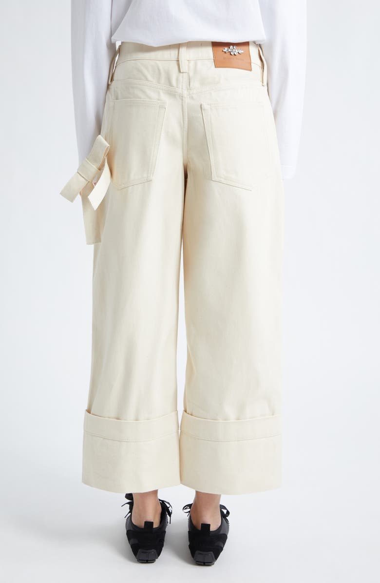 Simone Rocha Straight Leg Bow Loop Jeans, Alternate, color, Ecru