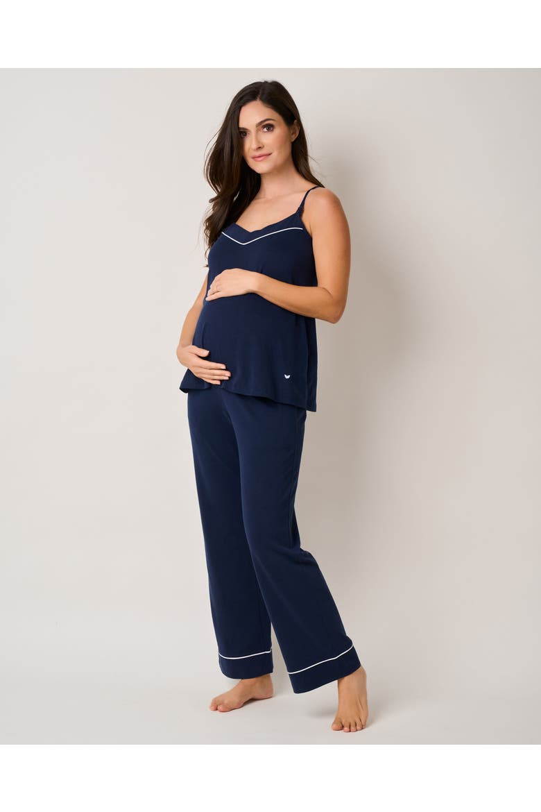 Luxe Pima Maternity Pants, Alternate, color, Navy