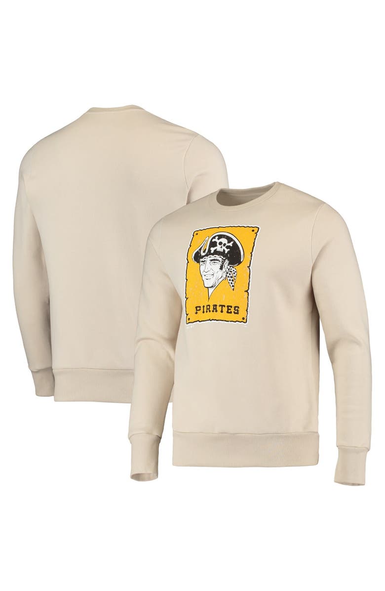 Majestic Threads Men's Majestic Threads Oatmeal Pittsburgh Pirates Fleece Pullover Sweatshirt, Main, color, Oatmeal
