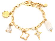 Panacea Faux Pearl Charm Bracelet