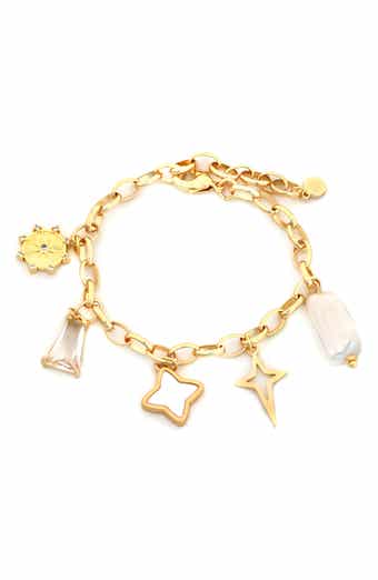 Panacea Faux Pearl Charm Bracelet