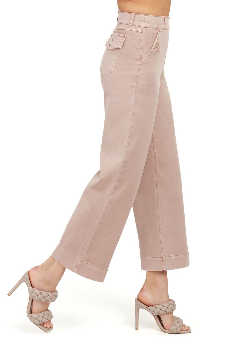 Stretch Twill Wide Leg Crop Pants, Alternate, color, MAUVE