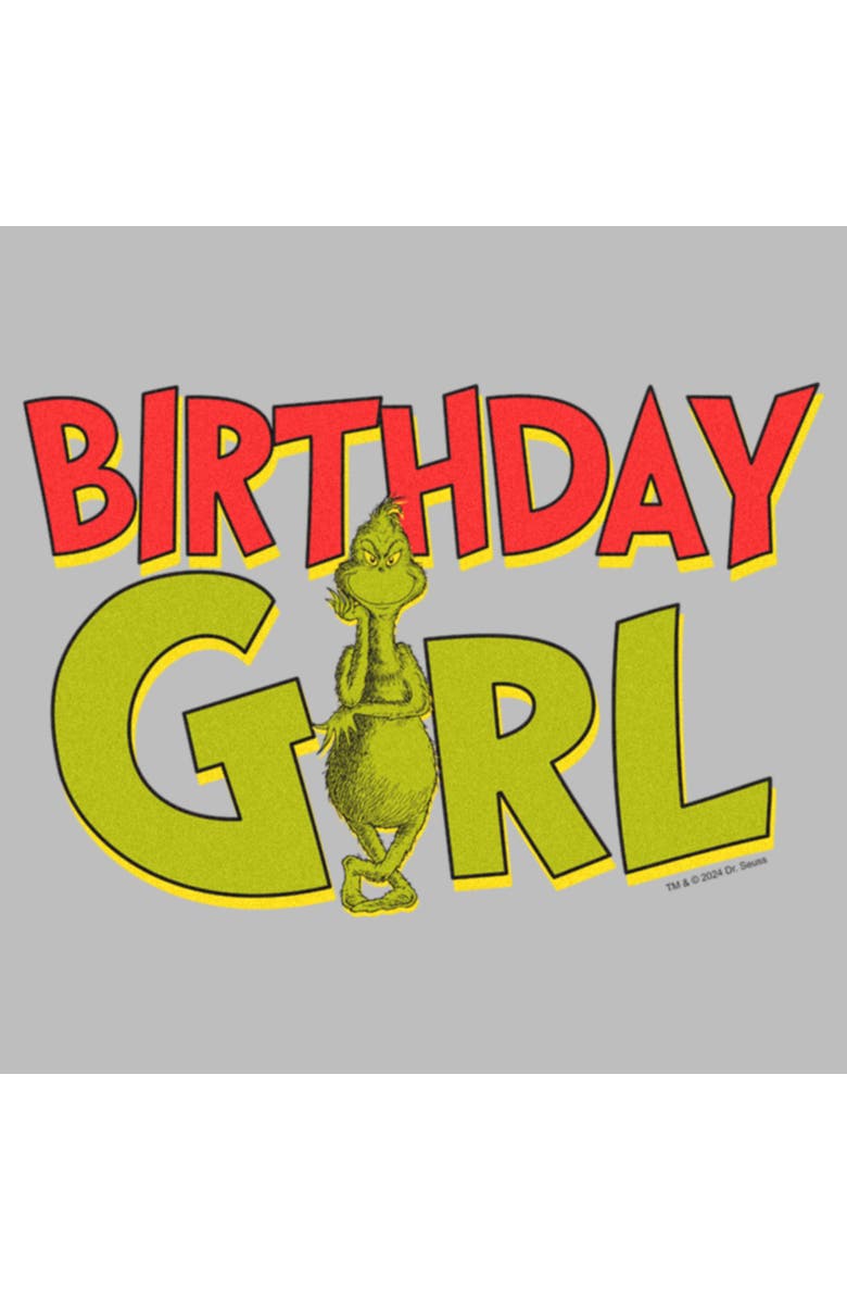 The Grinch Women's The Grinch Grinch Birthday Girl  Graphic T-Shirt, Alternate, color, Athletic Heather