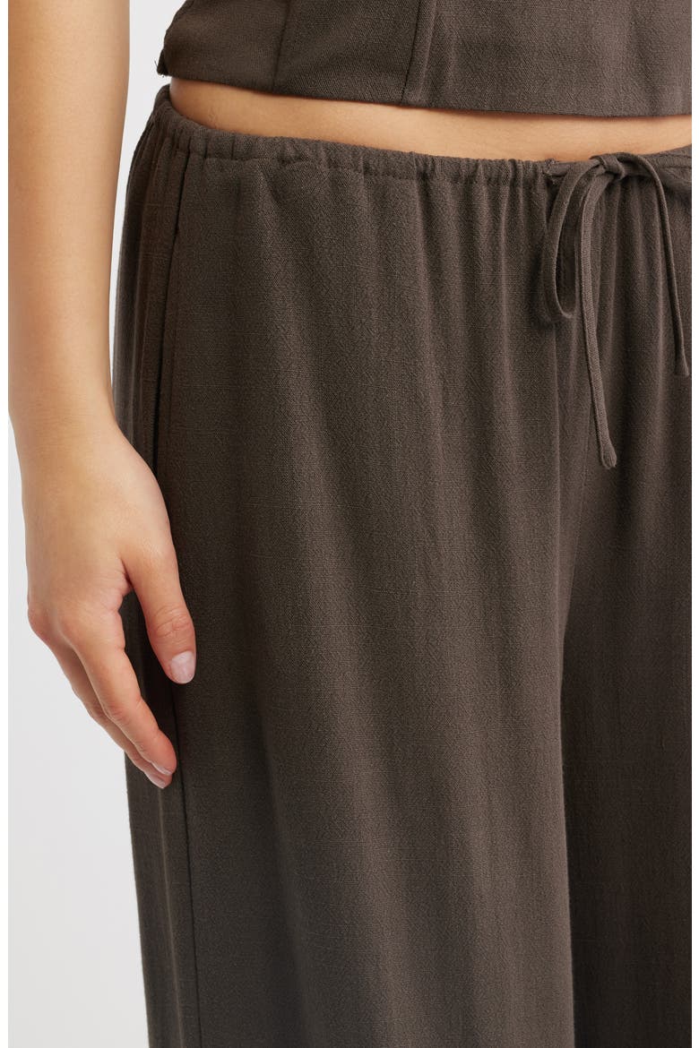 Milla Tie Waist Wide Leg Pants, Alternate, color, BROWN
