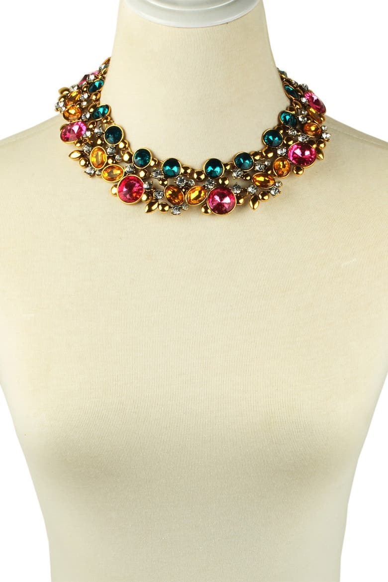 Clementine Multicolored Enamel Chunky Collar Necklace, Alternate, color, MULTI COLOR
