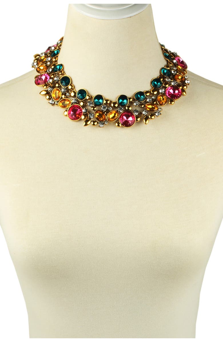 EYE CANDY LOS ANGELES Clementine Multicolored Enamel Chunky Collar Necklace, Alternate, color, 