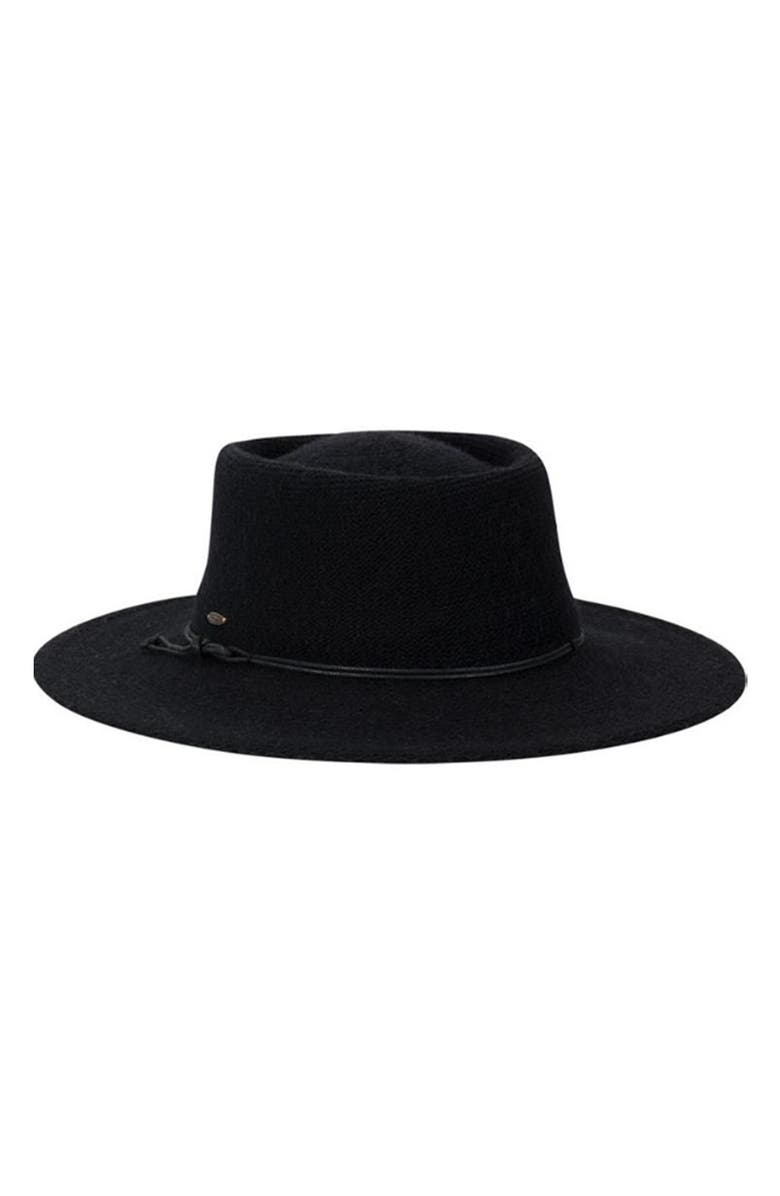 Scala Wool Blend Knit Gaucho Hat, Main, color, Black